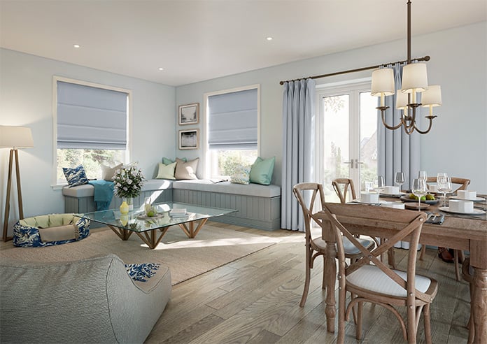 Menton, Cloud Blue - Motorised Roman Blind - Image 6